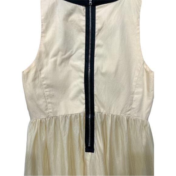 Dolce & Gabbana Corset Dress Cream Black Trim Y2K Sleeveless Sz 40 / US 4 - Picture 10 of 12